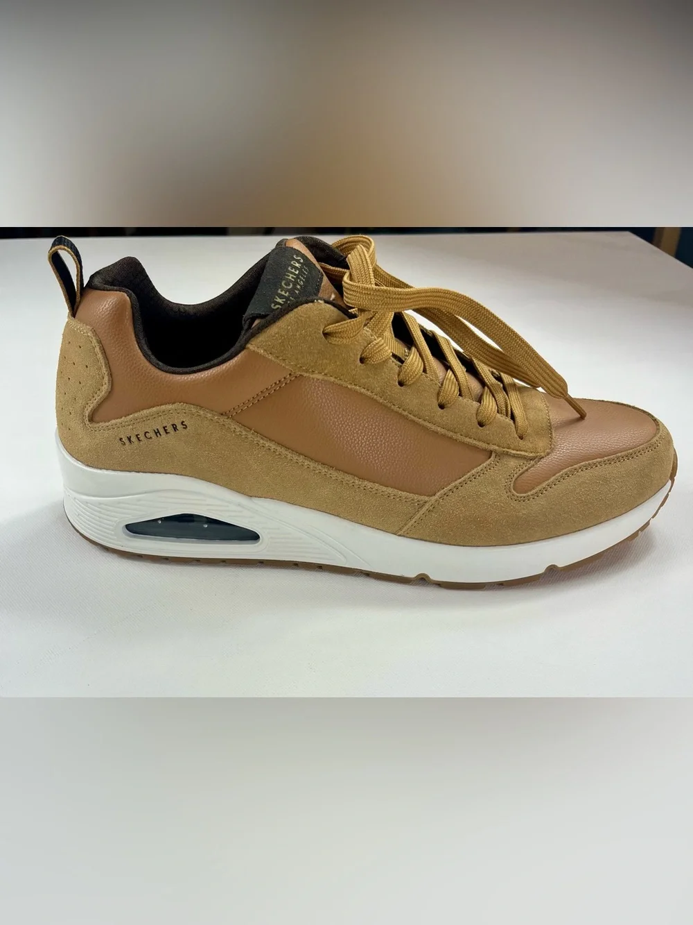 Men's Skechers Street Uno Stacre Casual Shoes, 52468 /WSK Size 11.5 Whiskey